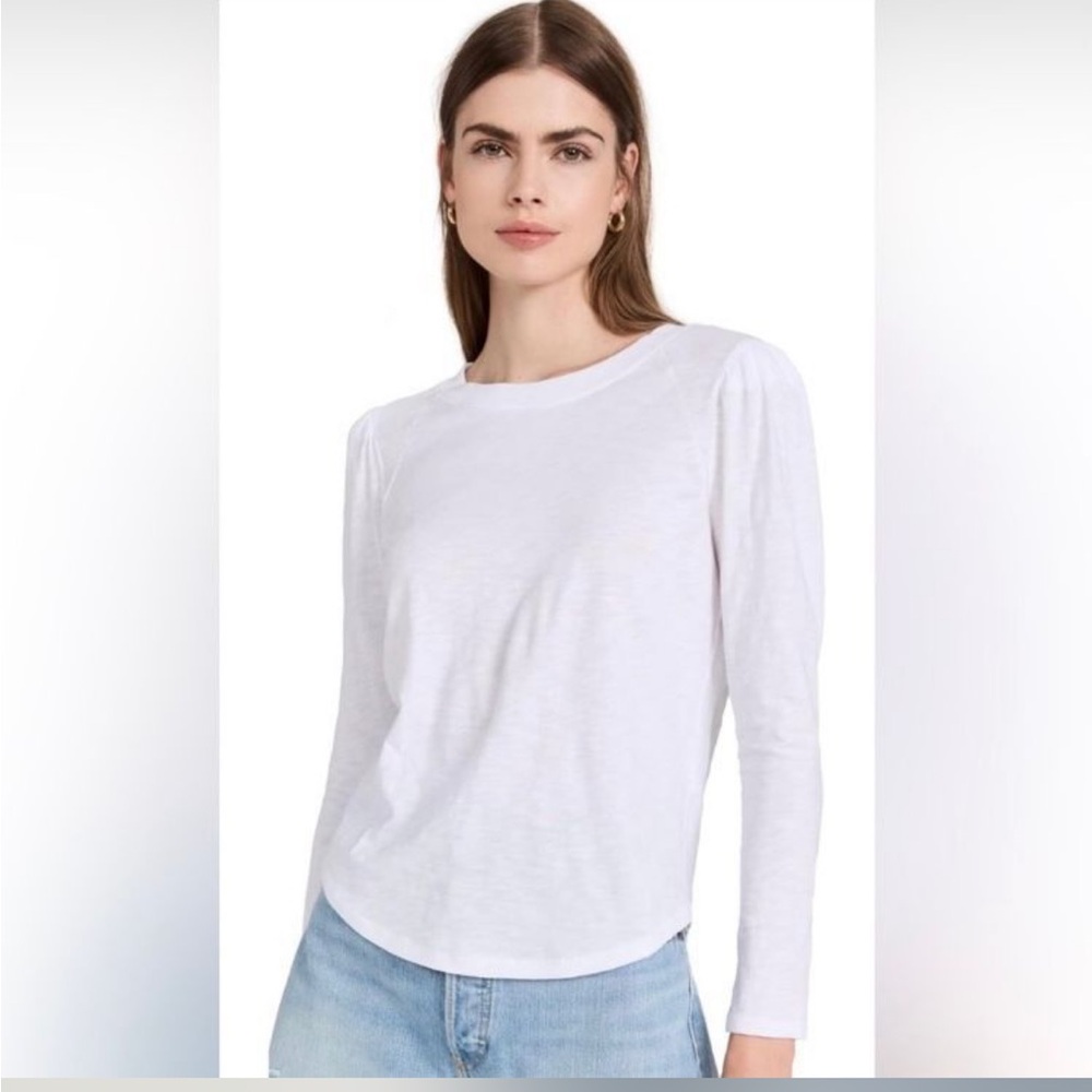 Veronica Beard Mason Baseball Tee Medium White